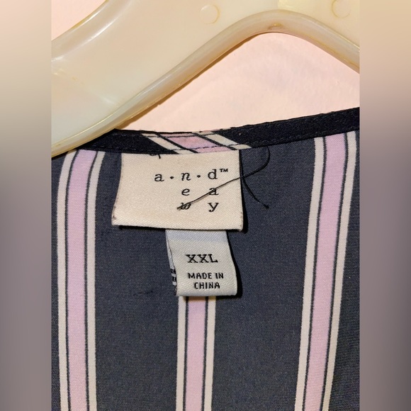 A NEW DAY Black & Pink Striped Wrap Dress | Excellent Condition | Size XXL - Picture 3 of 9